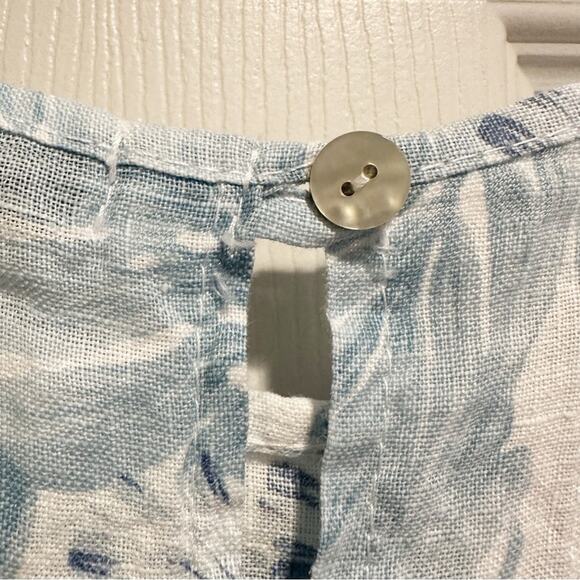 Lungo L’arno MEDIUM 100% Linen Sleeveless Midi Dress Floral A-Line Pockets NWT - Picture 9 of 12